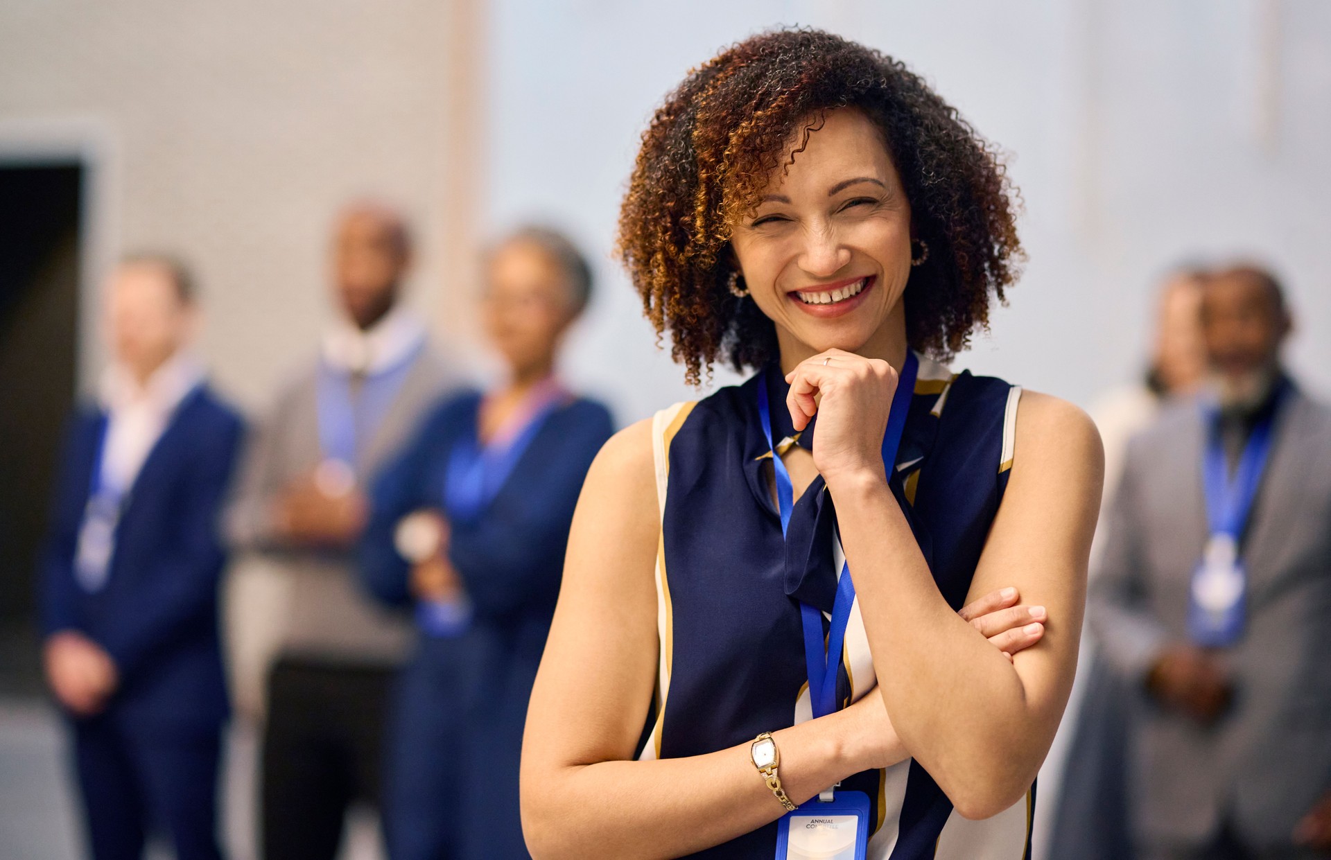 Confident Businesswoman Leading the Way